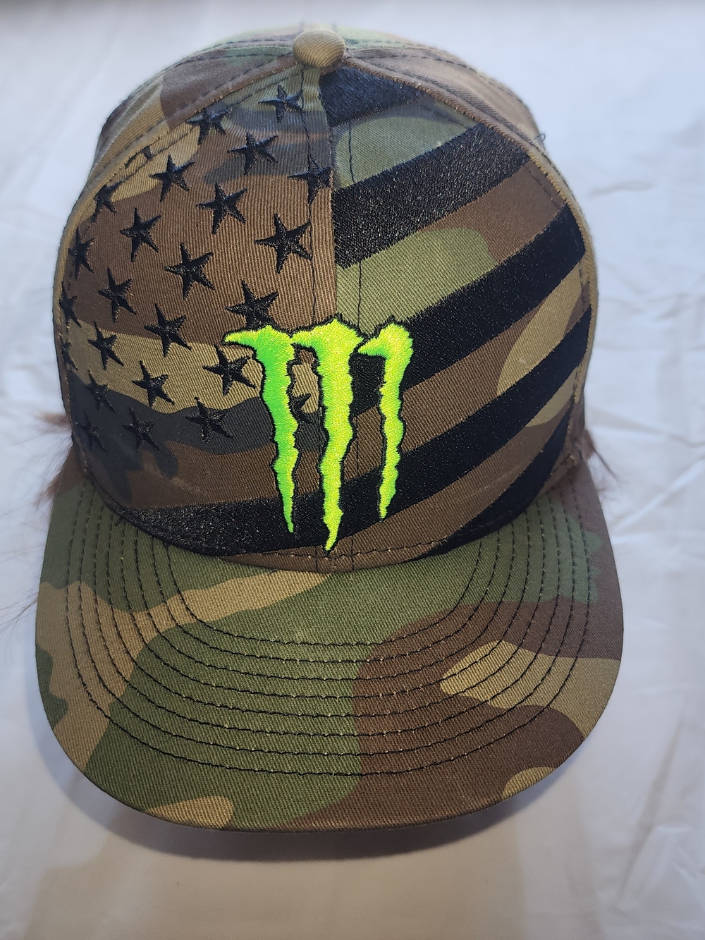 NEW ERA 9FIFTY MONSTER ENERGY ATHLETE SNAPBACK HAT CAMO GREEN/BLACK ONE SIZE